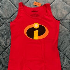 Hot Topic Red and Orange Superhero Costume Tank Top